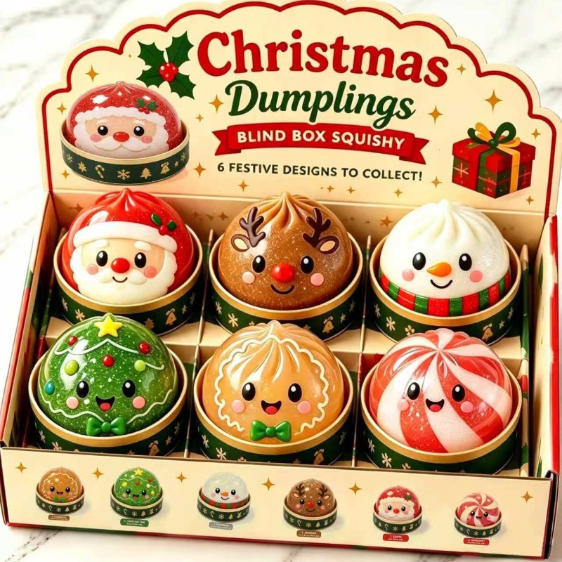 Party Games New Year - Neujahrsgeschenk 2027 Weihnachts-Dumpling Squishy Schneemann, Elch,