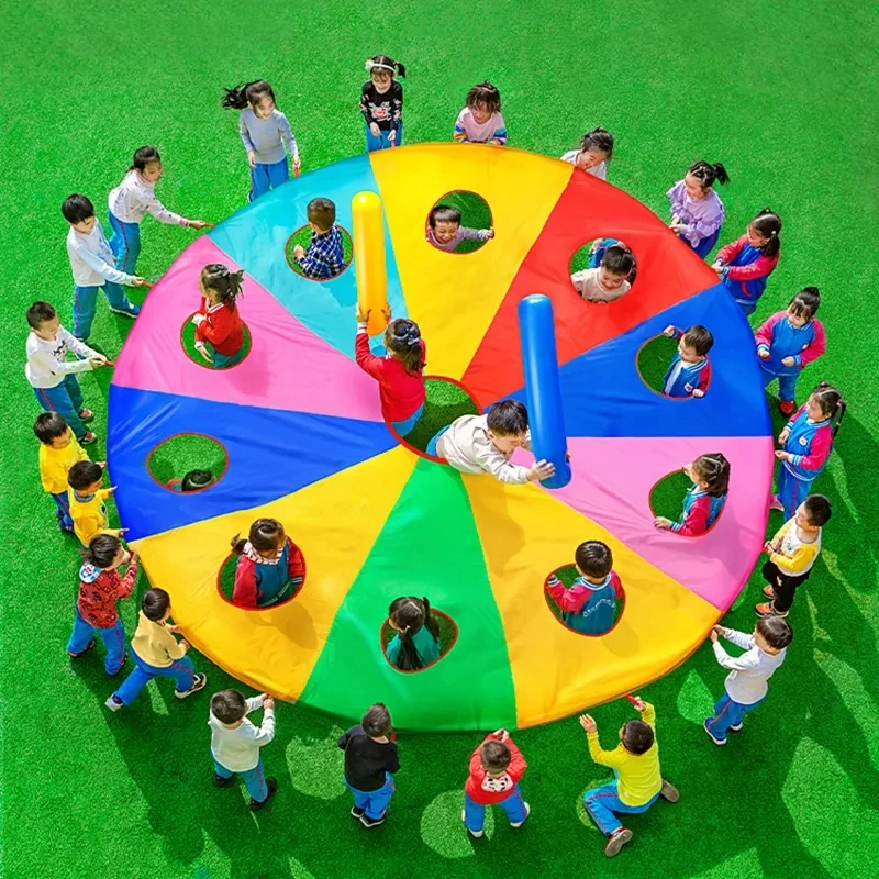 Party Games Group For Adults - Regenbogen-Fallschirm-Knocks-Gopher-Spiel: Interaktives Versteckspiel für Kinder und