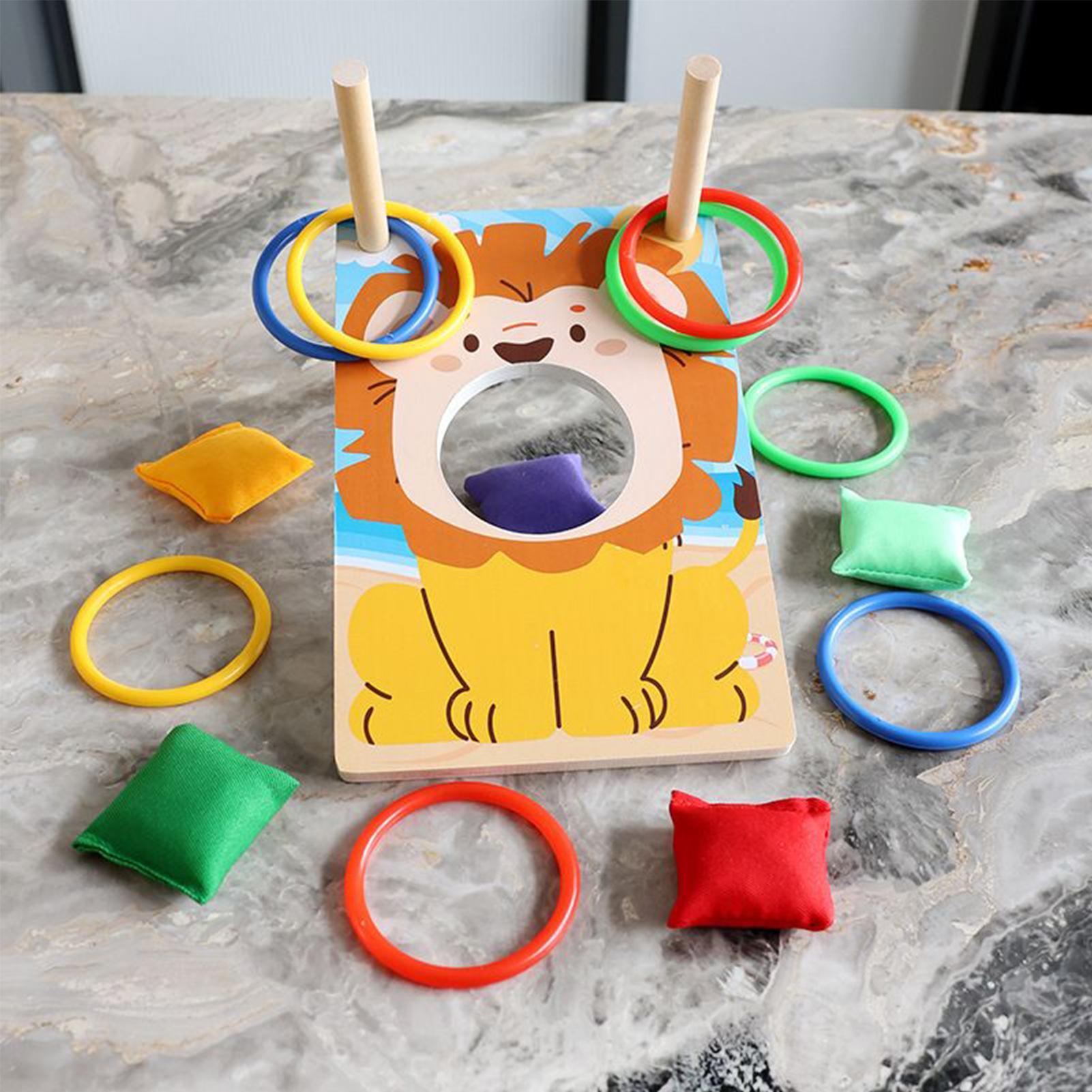 Party Games Group For Adults - Hölzernes Sitzsack-Wurfspiel, Ring- und Taschenwurfspielzeug mit