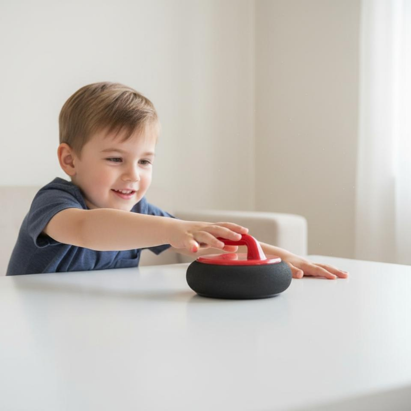 Party Games Mini - Eisfreies Boden-Curling-Set für Zuhause, Mini-Curling-Spiel, Desktop-Shuffleboard-Spiel