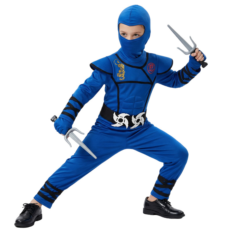 Schwarzes und blaues Ninja-Kos – Party Games Children Bewertung und Preis