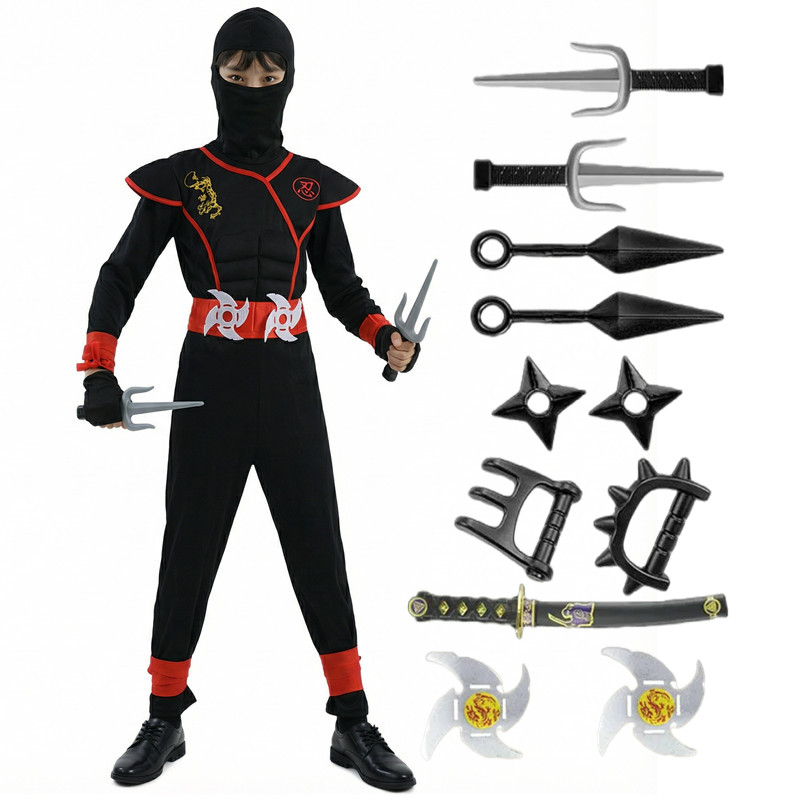 Schwarzes und blaues Ninja-Kos – Party Games Children Bewertung und Preis