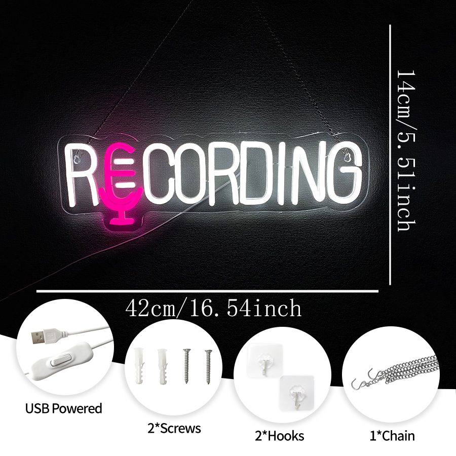 RECORDING Neon-Schild, USB-bet – Party Games Stream Bewertung und Preis
