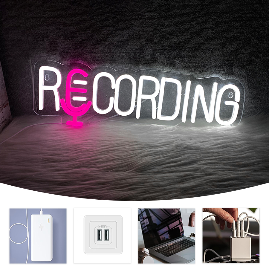 RECORDING Neon-Schild, USB-bet – Party Games Stream Bewertung und Preis